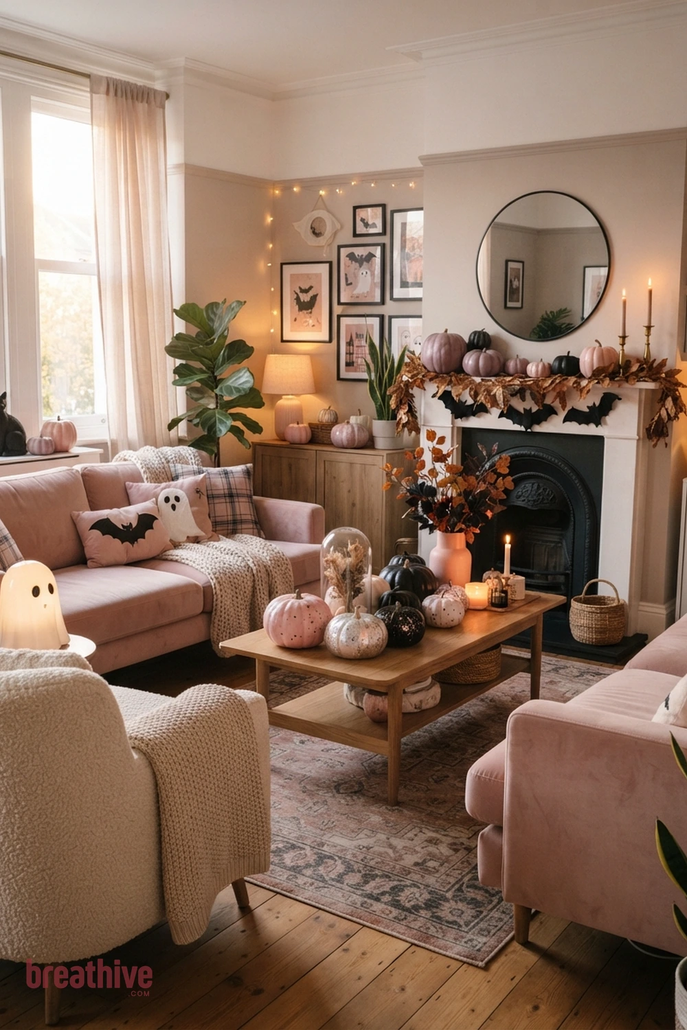 10 Pink Halloween Living Room Decor Ideas That Feel Playful
