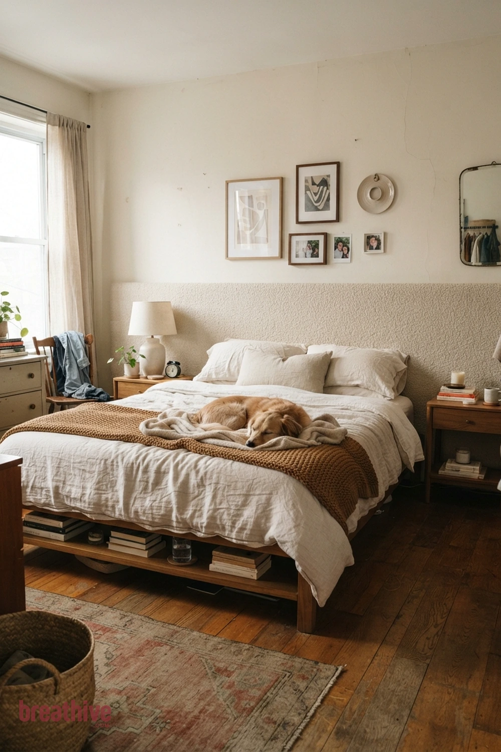 Anchor the Bed With a Full-Width Headboard in a cozy bedroom
