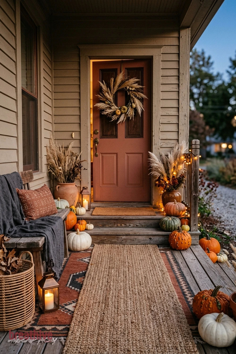 boho halloween porch decor