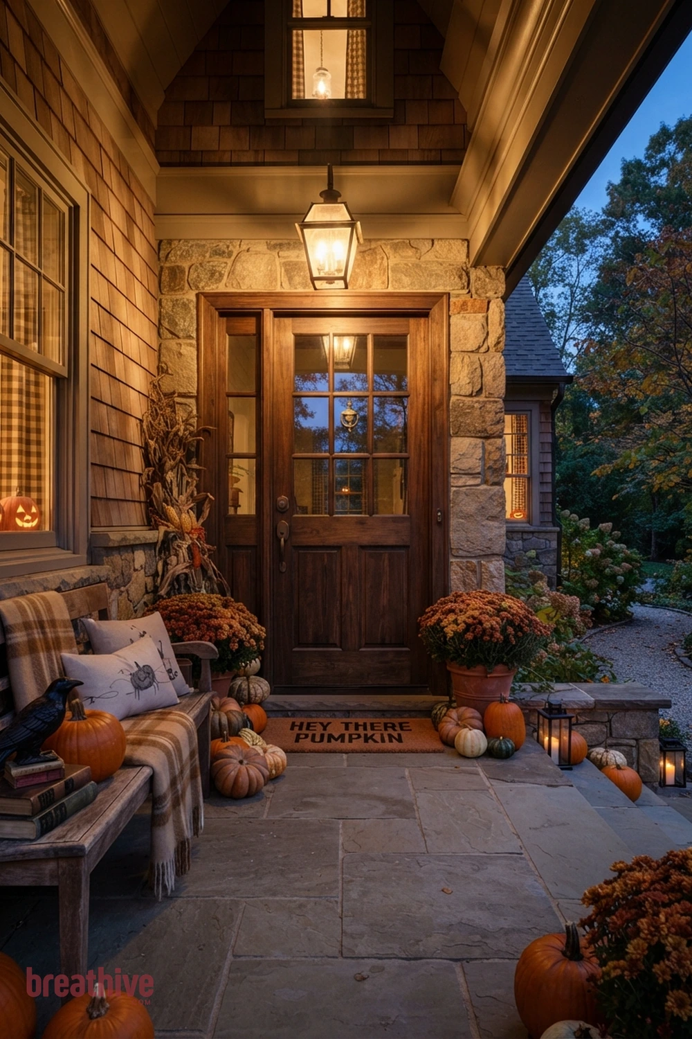 cozy halloween front entry