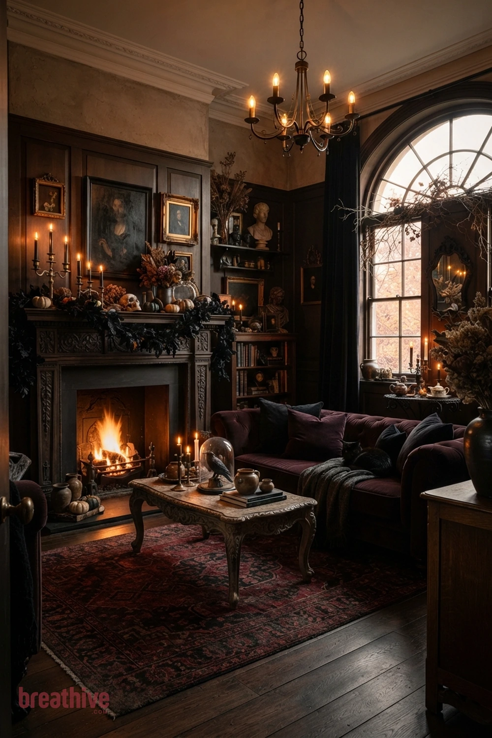 gothic aesthetic living room halloween