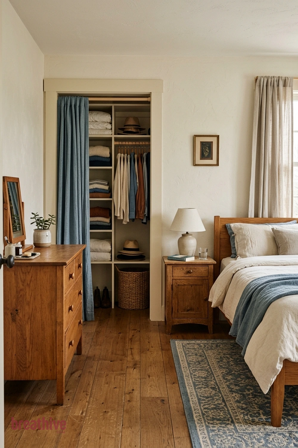 Keep the Path to the Closet Clear in a cottage bedroom
