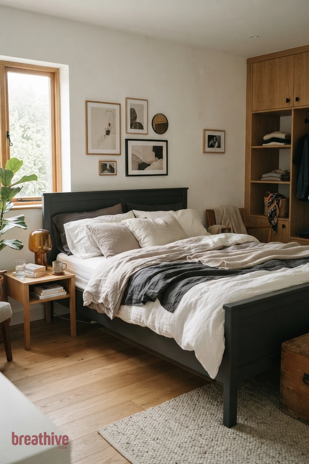 Use Soft Black to Add Definition in a thoughtful bedroom