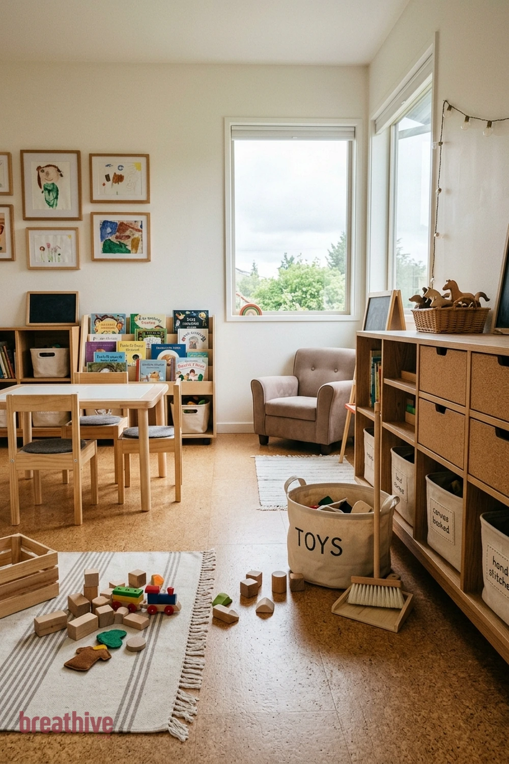 Create a Cleanup Path From Floor to Bin in a thoughtful playroom