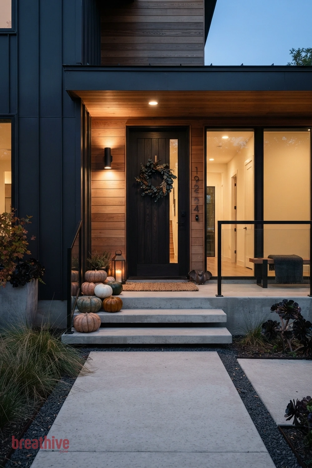 modern halloween front porch