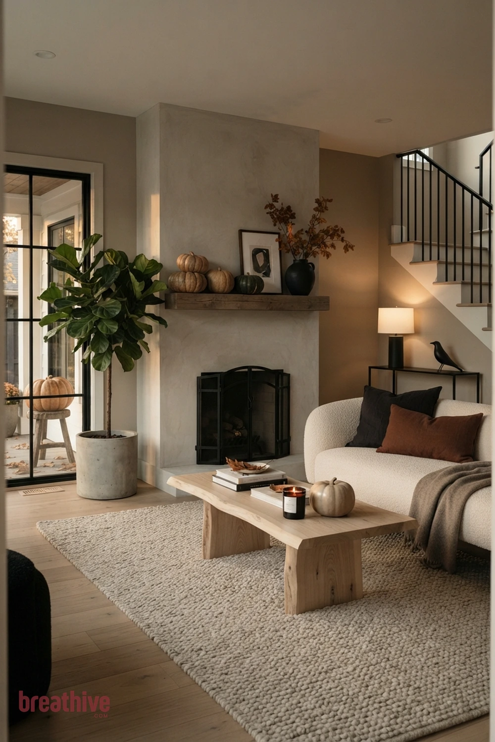 modern minimalist halloween living room