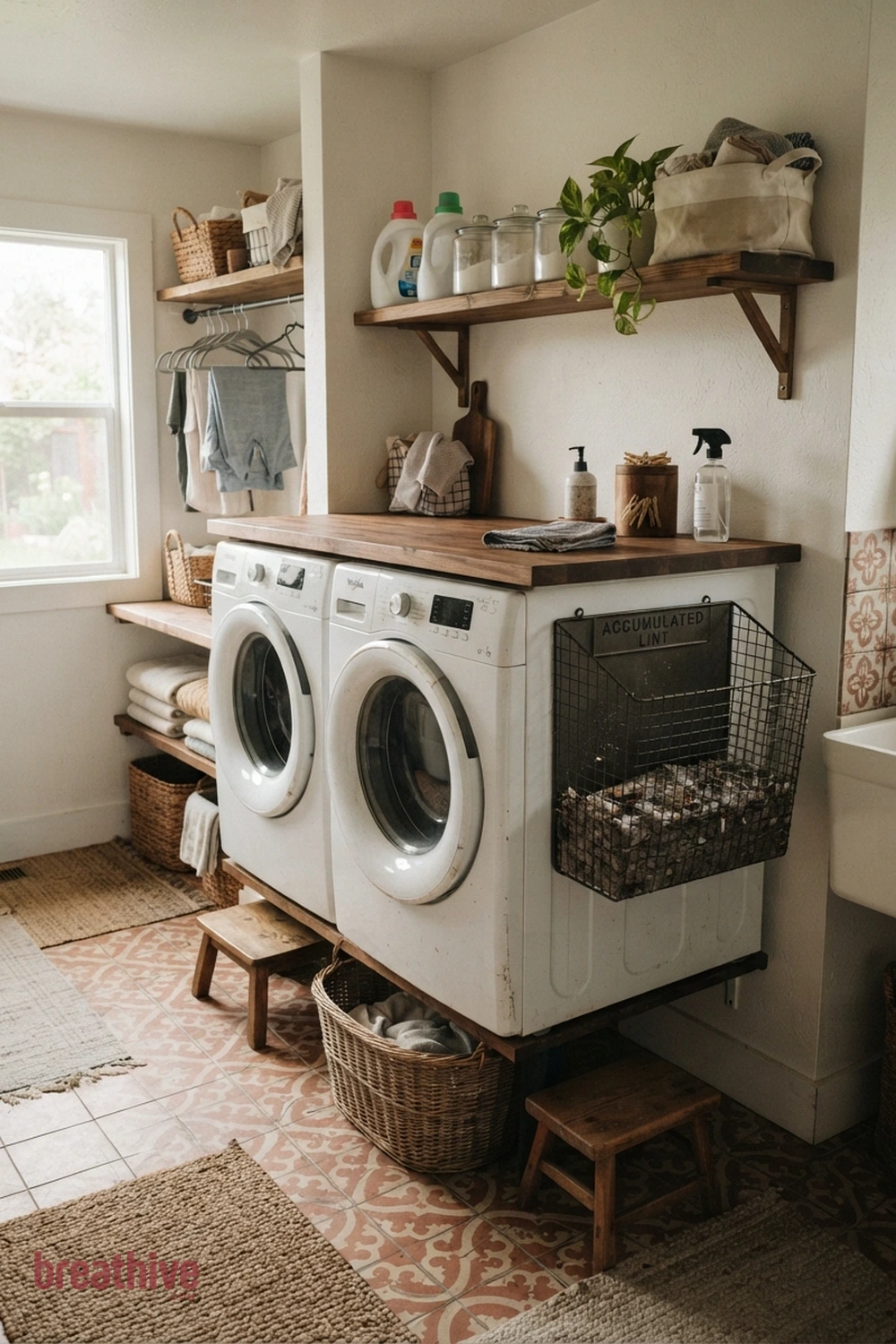 Add a Lint Bin Near the Dryer in a thoughtful laundry room