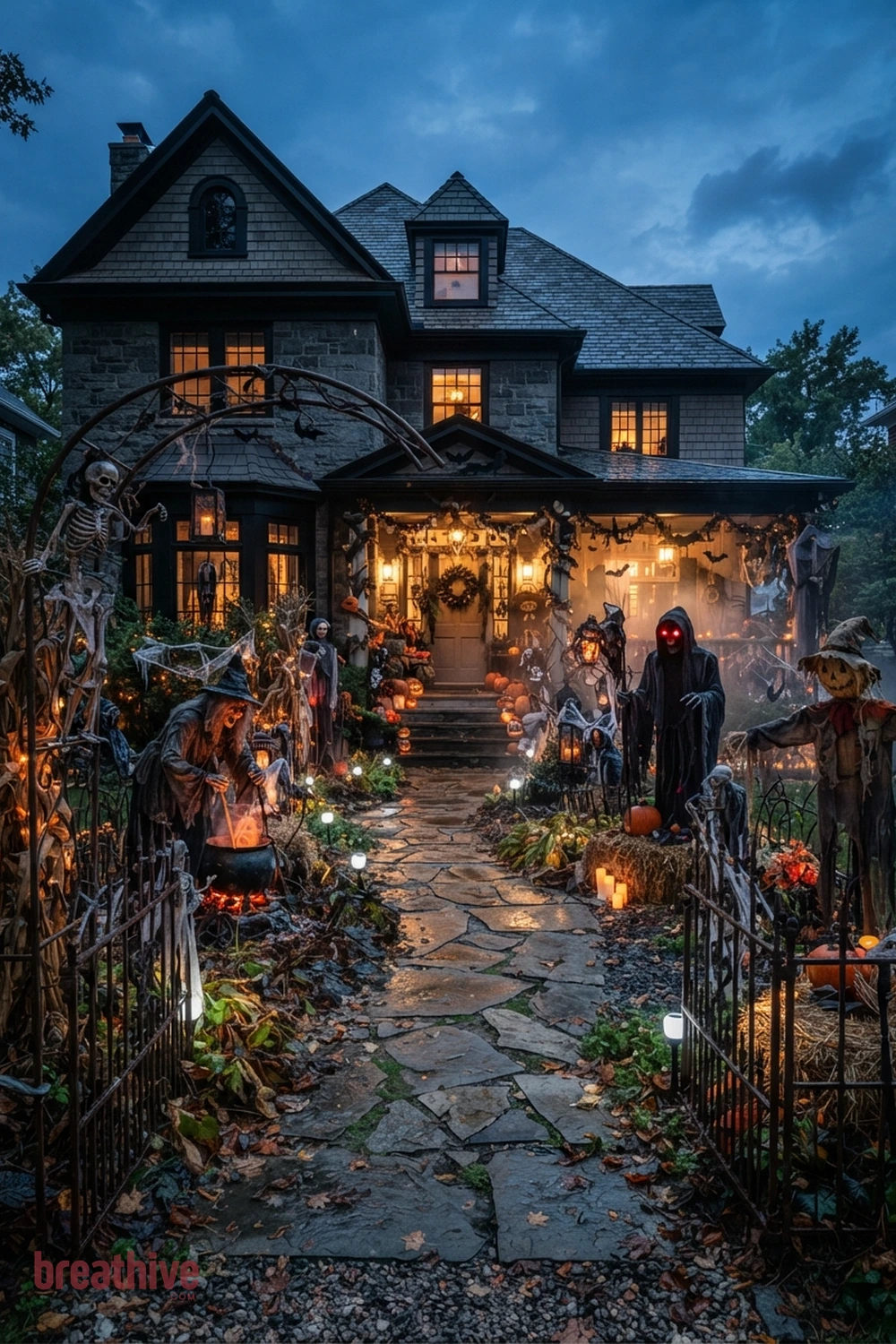 scary outdoor halloween display