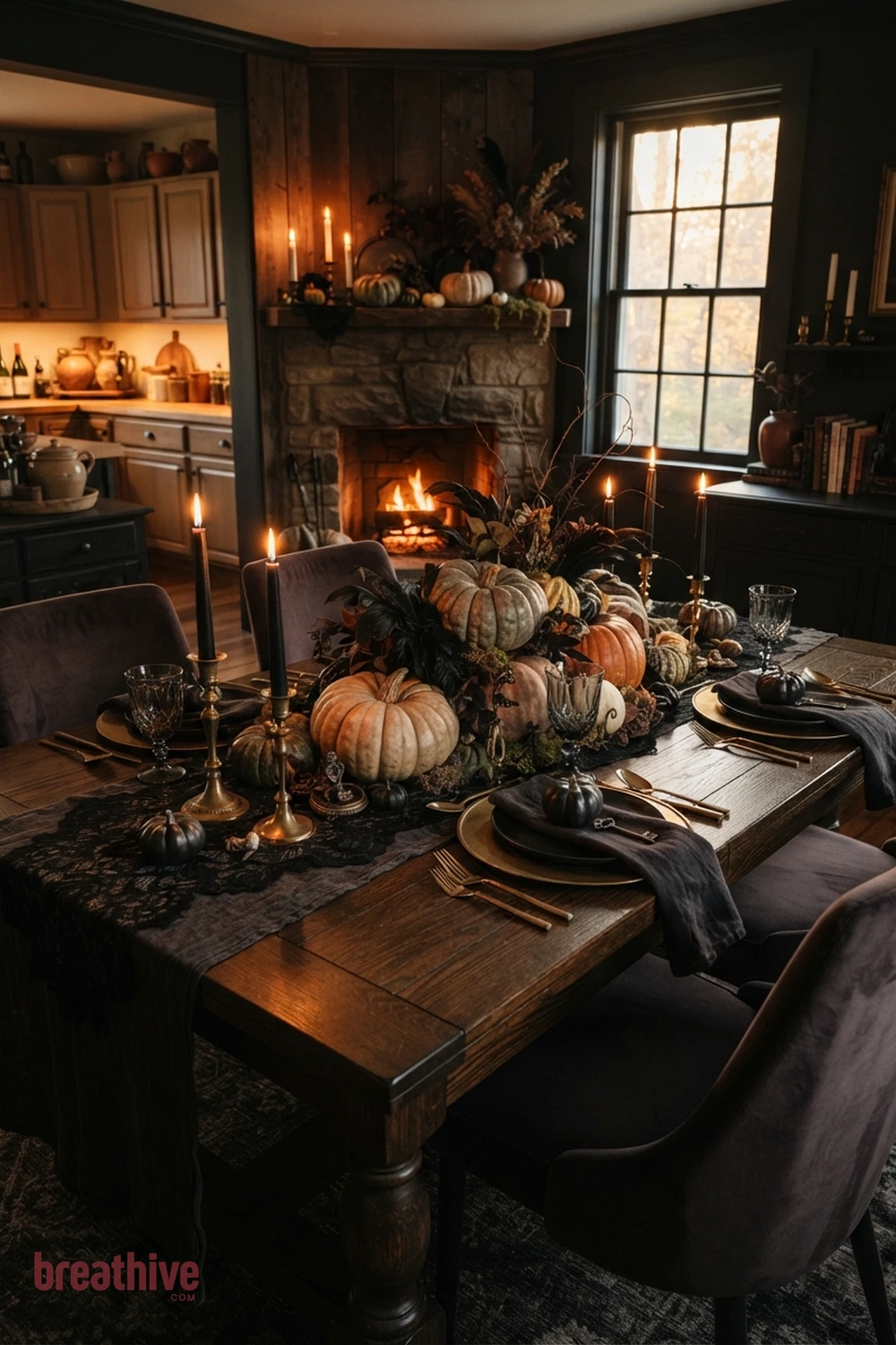 spooky halloween table setting