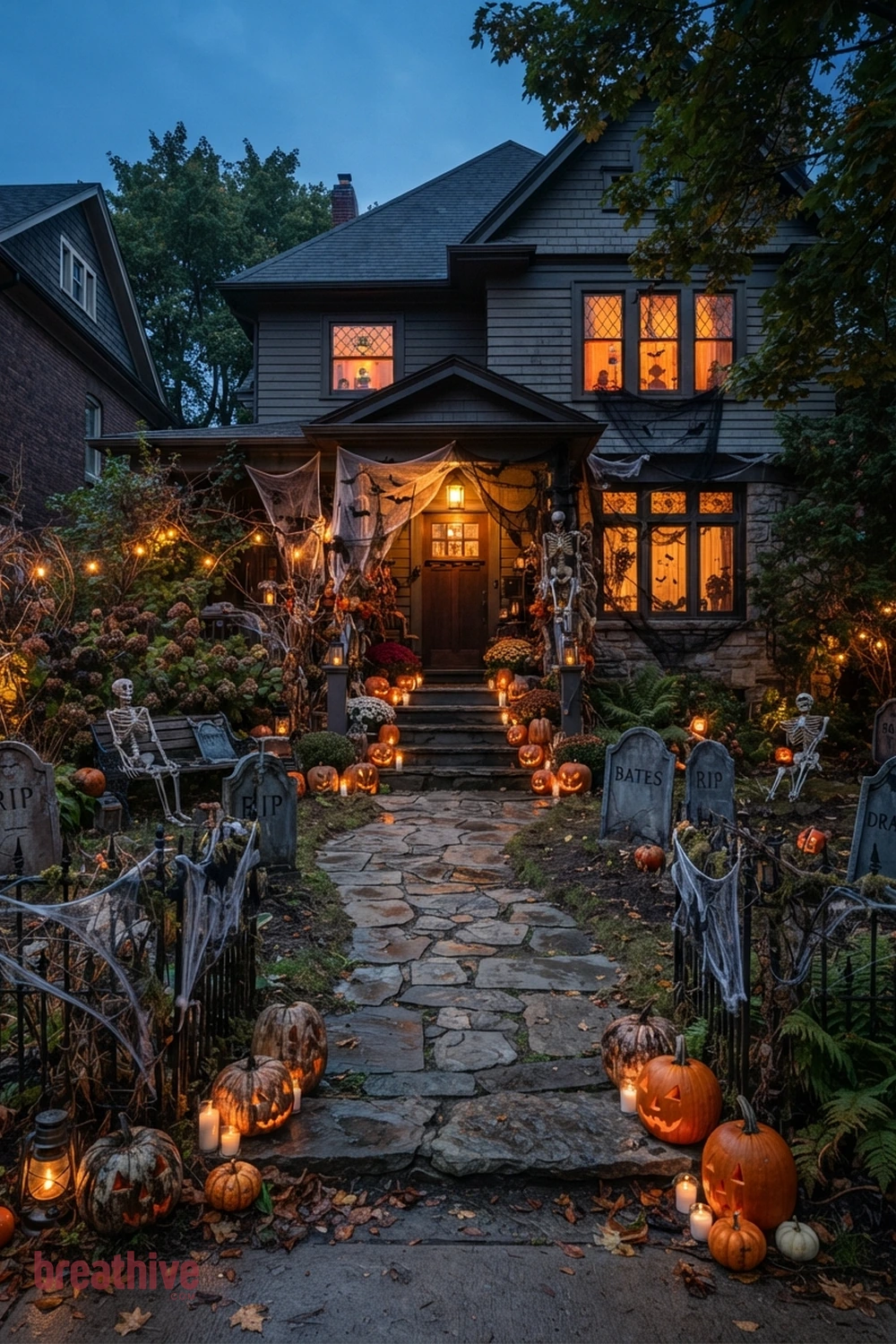 spooky yard decorations aesthetic