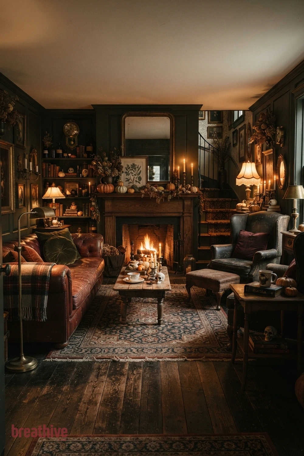 vintage halloween living room