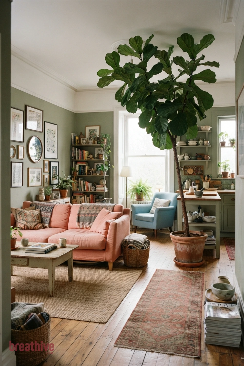 Add a Tall Plant to Connect Floor and Ceiling in a whimsical apartment