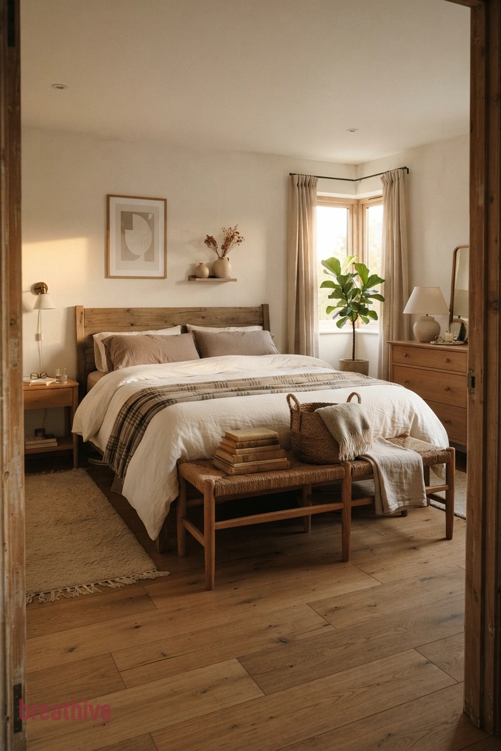 Add a Bench Without Blocking Circulation in a thoughtful bedroom