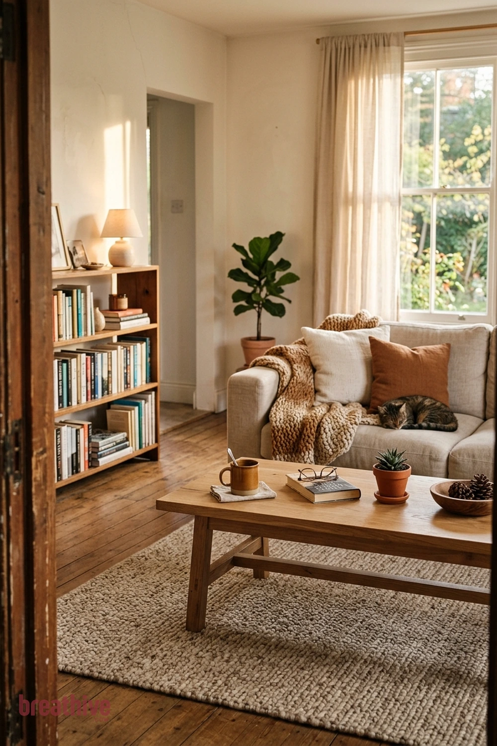 Choose a Coffee Table With Visual Breathing Room in a cozy living room