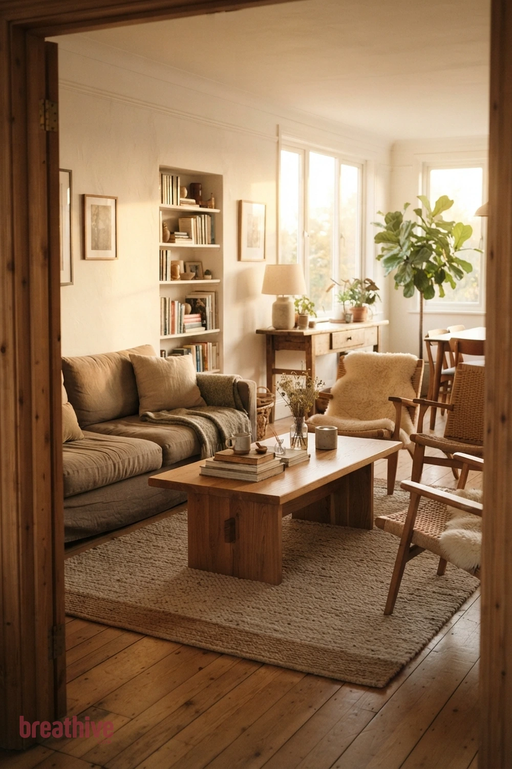 Choose a Coffee Table With Visual Breathing Room in a thoughtful living room