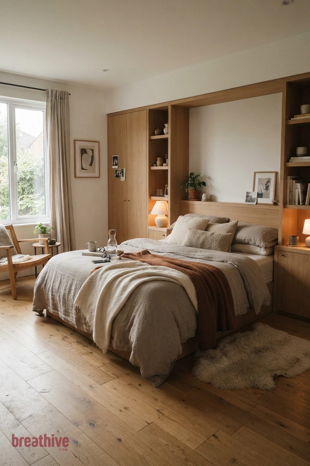 Frame the Bed With Slim Built-Ins in a thoughtful bedroom