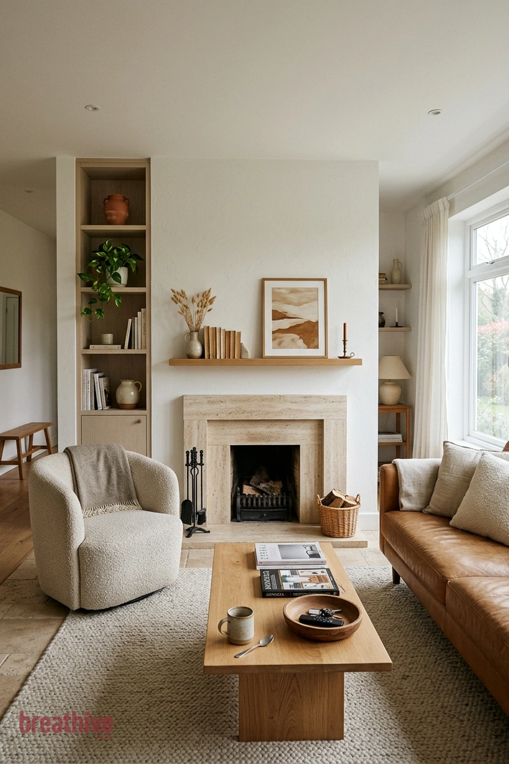 Create a Focal Wall Without Overdecorating in a cozy living room