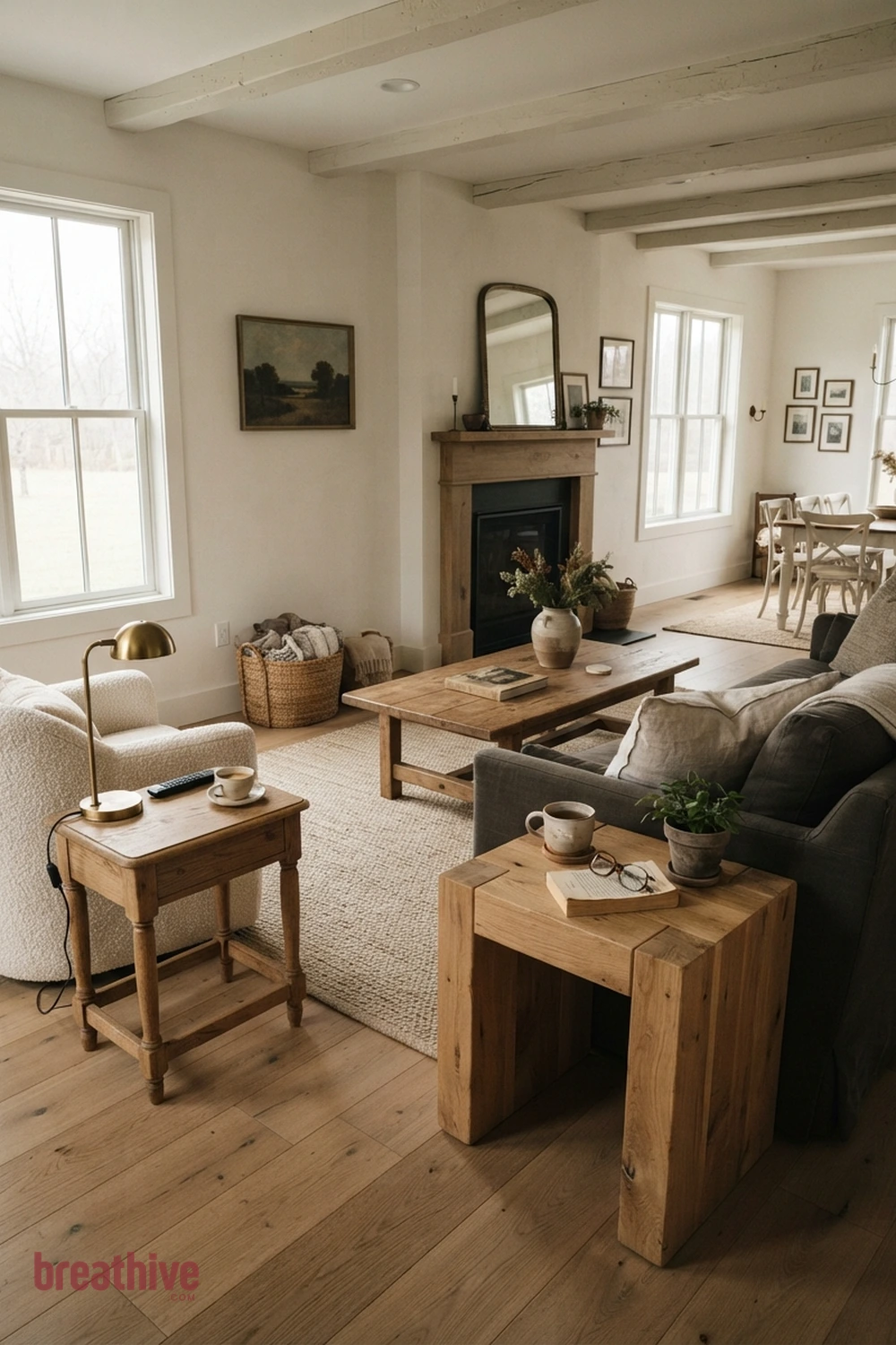 Add Side Tables Where They Are Actually Needed in a modern farmhouse living room
