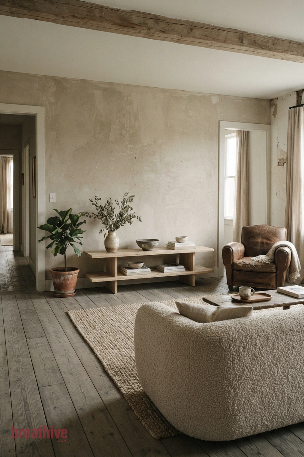 Create a Focal Wall Without Overdecorating in a wabi-sabi living room