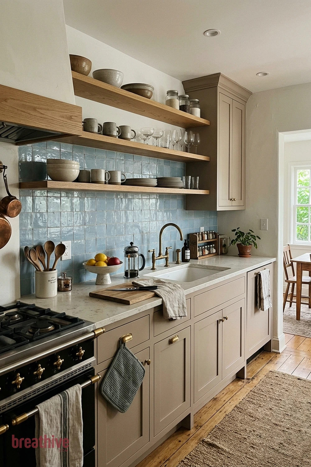 Soft Blue Glazed Tile in a thoughtful kitchen