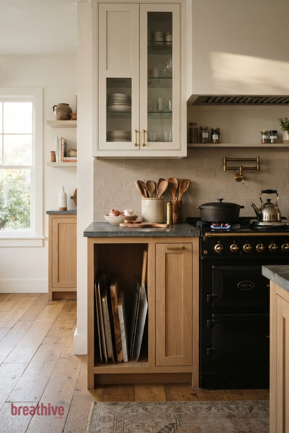 Add Vertical Tray Storage Near the Oven in a thoughtful kitchen