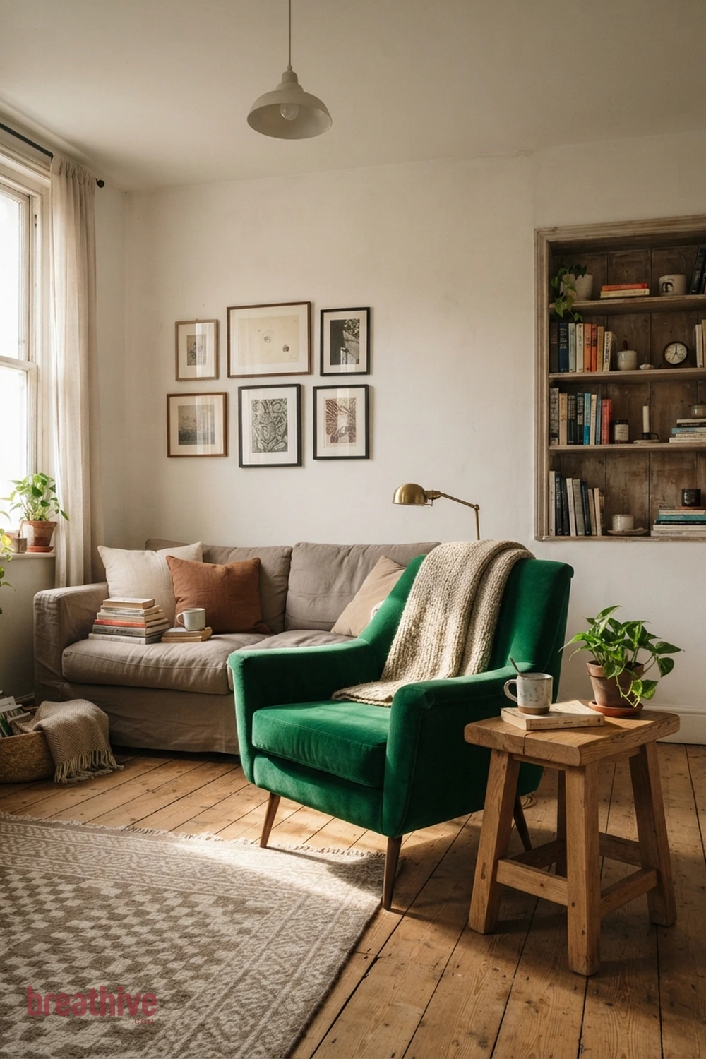 Let One Chair Introduce Color in a thoughtful living room