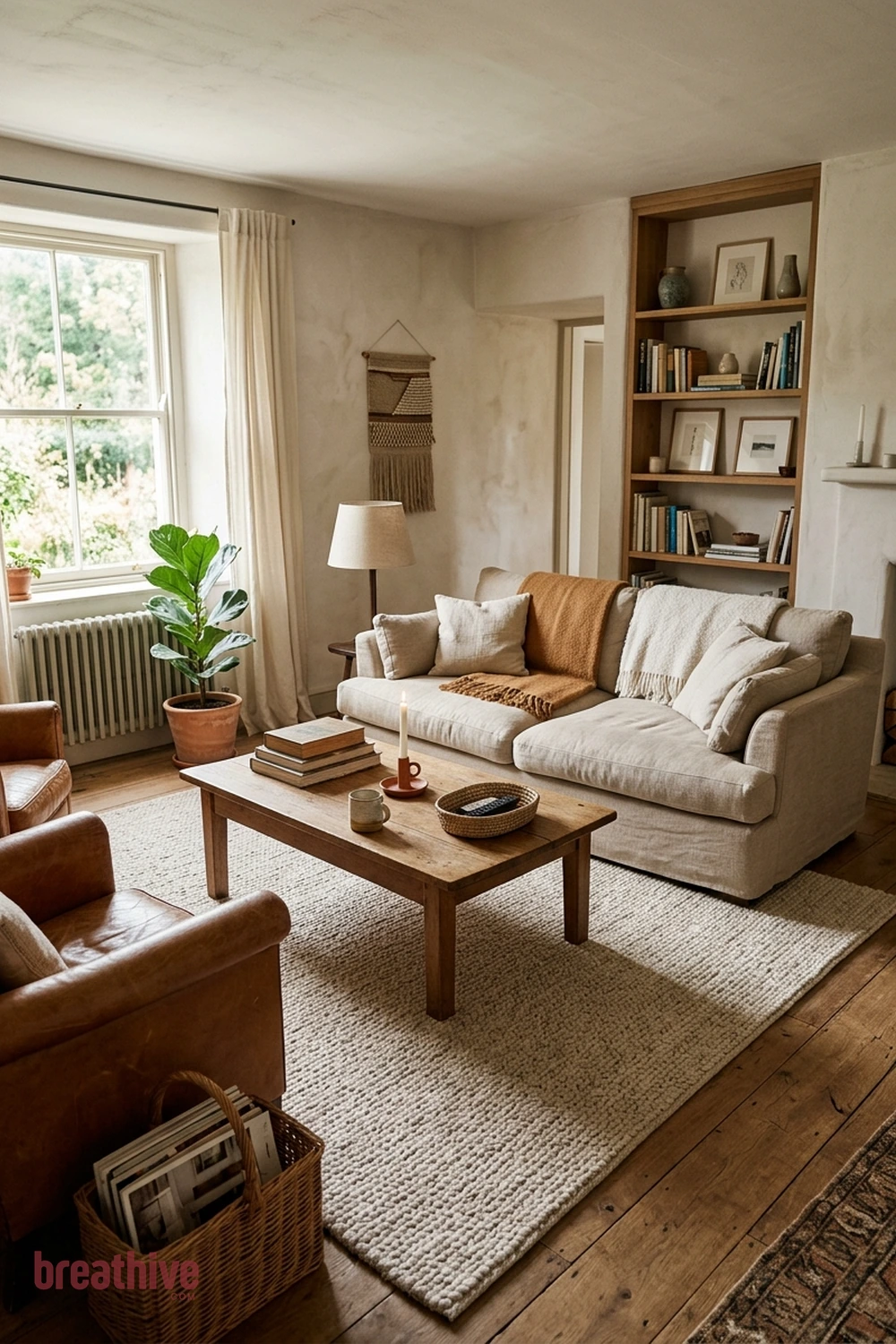 Repeat One Material Across the Room in a cozy living room