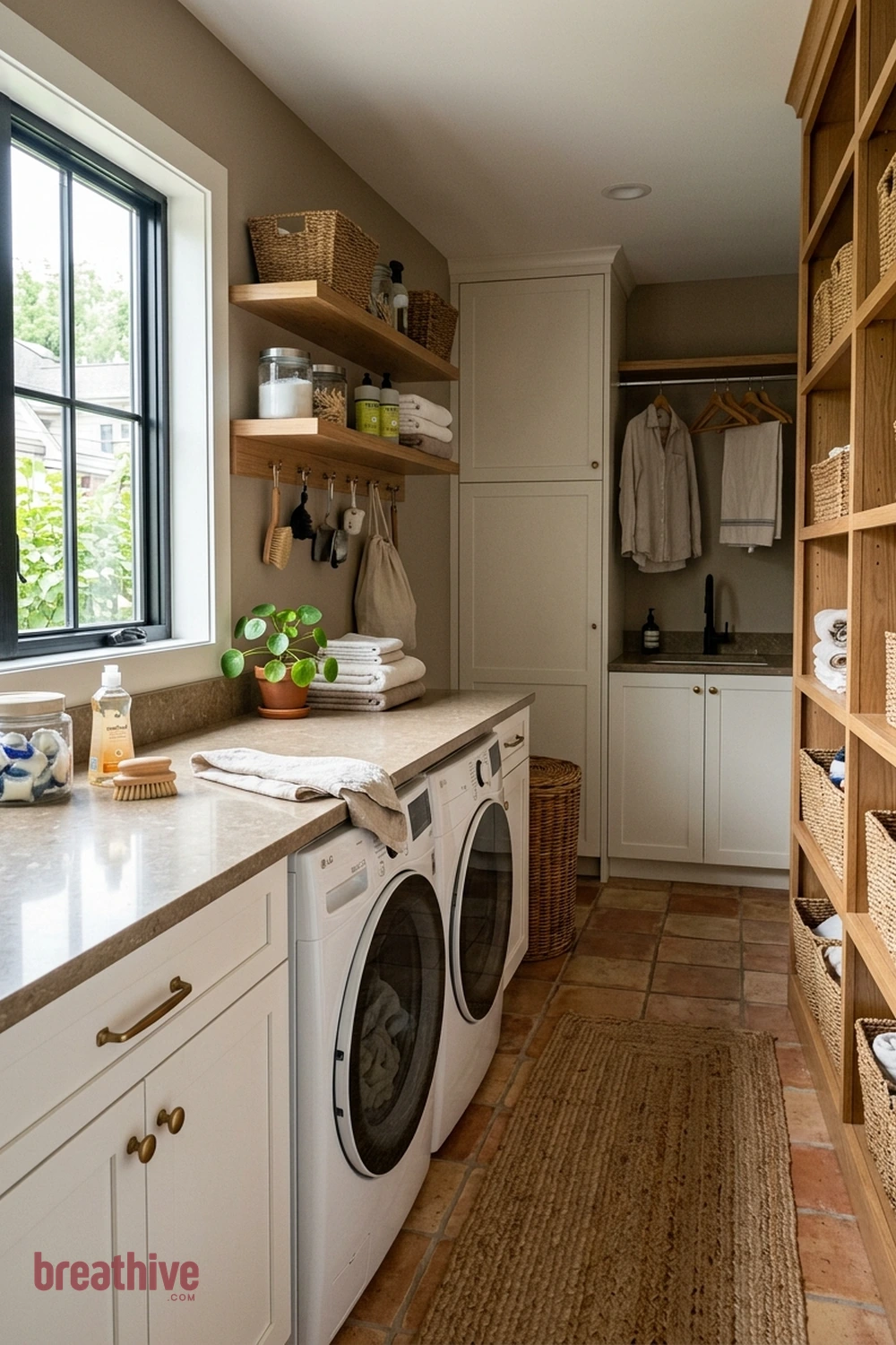 Choose Durable Countertops for Wet Tasks in a thoughtful laundry room