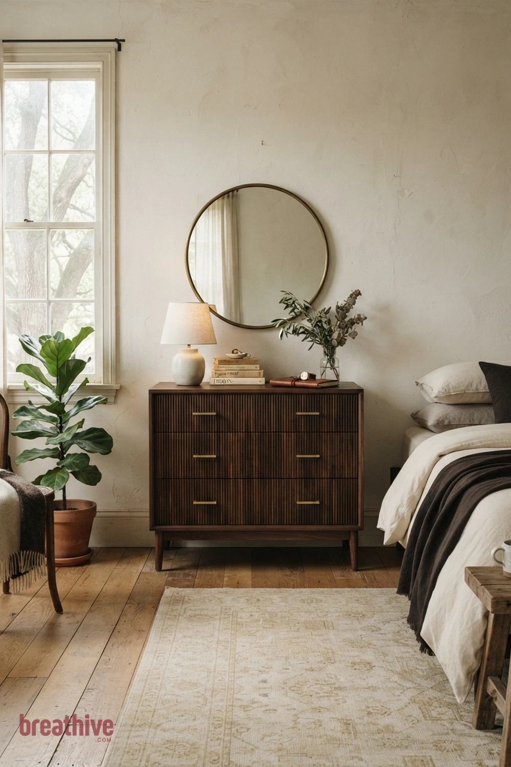 Keep the Dresser Low and Visually Light in a luxury bedroom