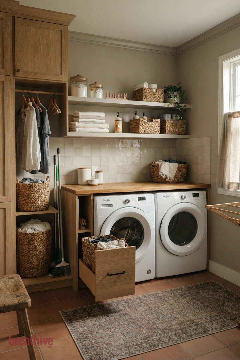 Choose Durable Countertops for Wet Tasks in a thoughtful laundry room