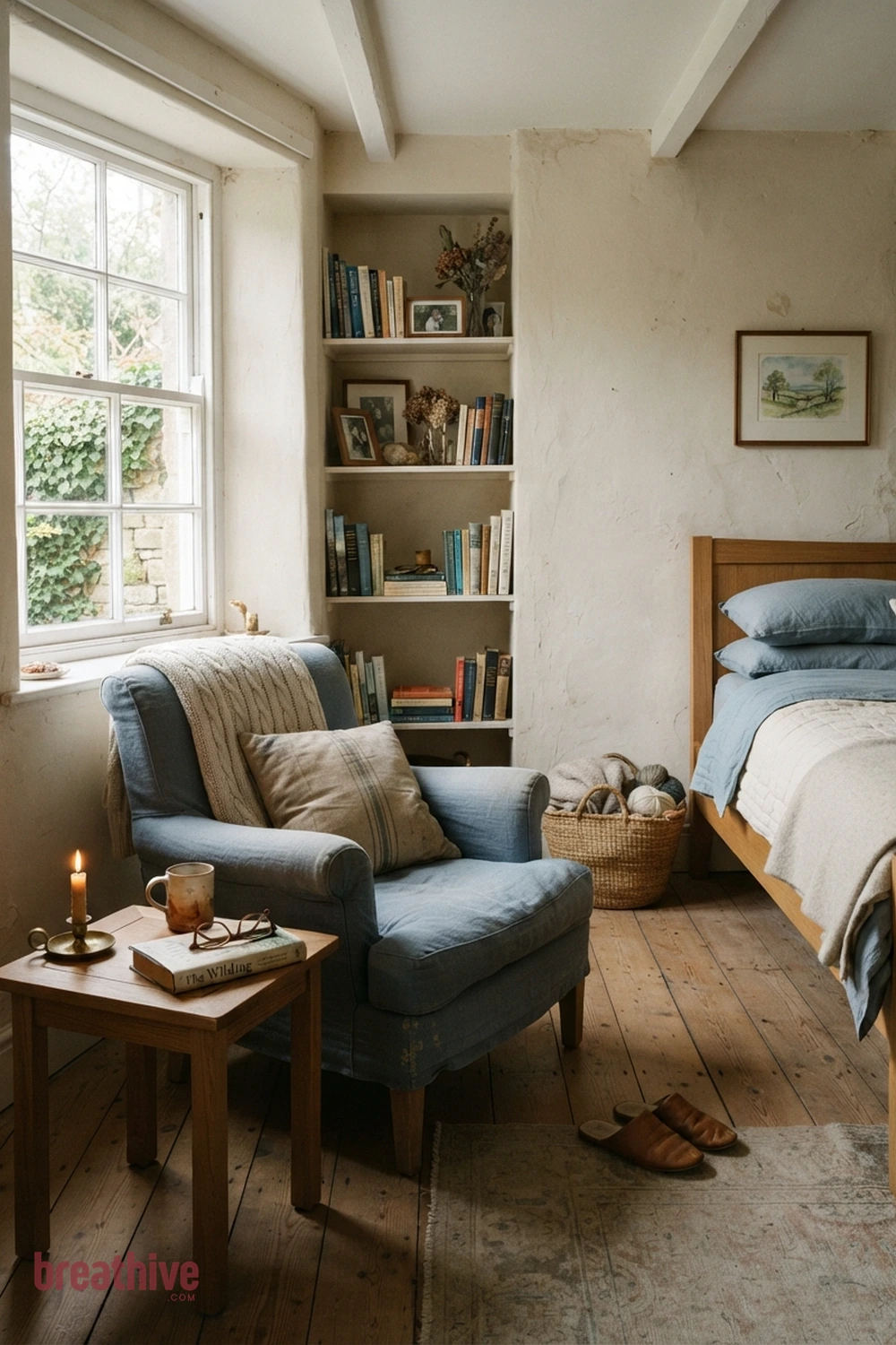 Create a Soft Reading Corner in a cottage bedroom