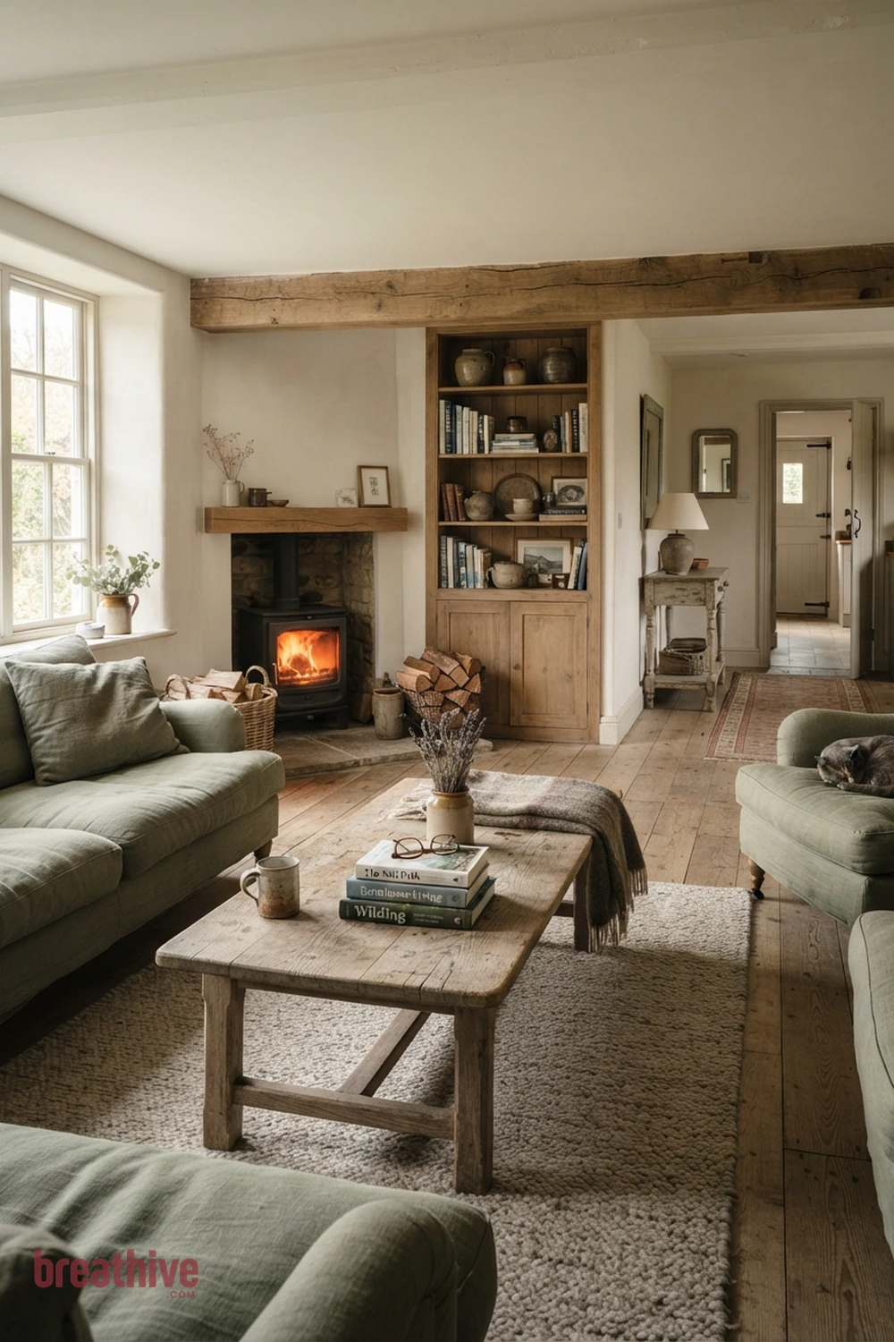 Build a Conversation Zone Around the Center in a farmhouse living room