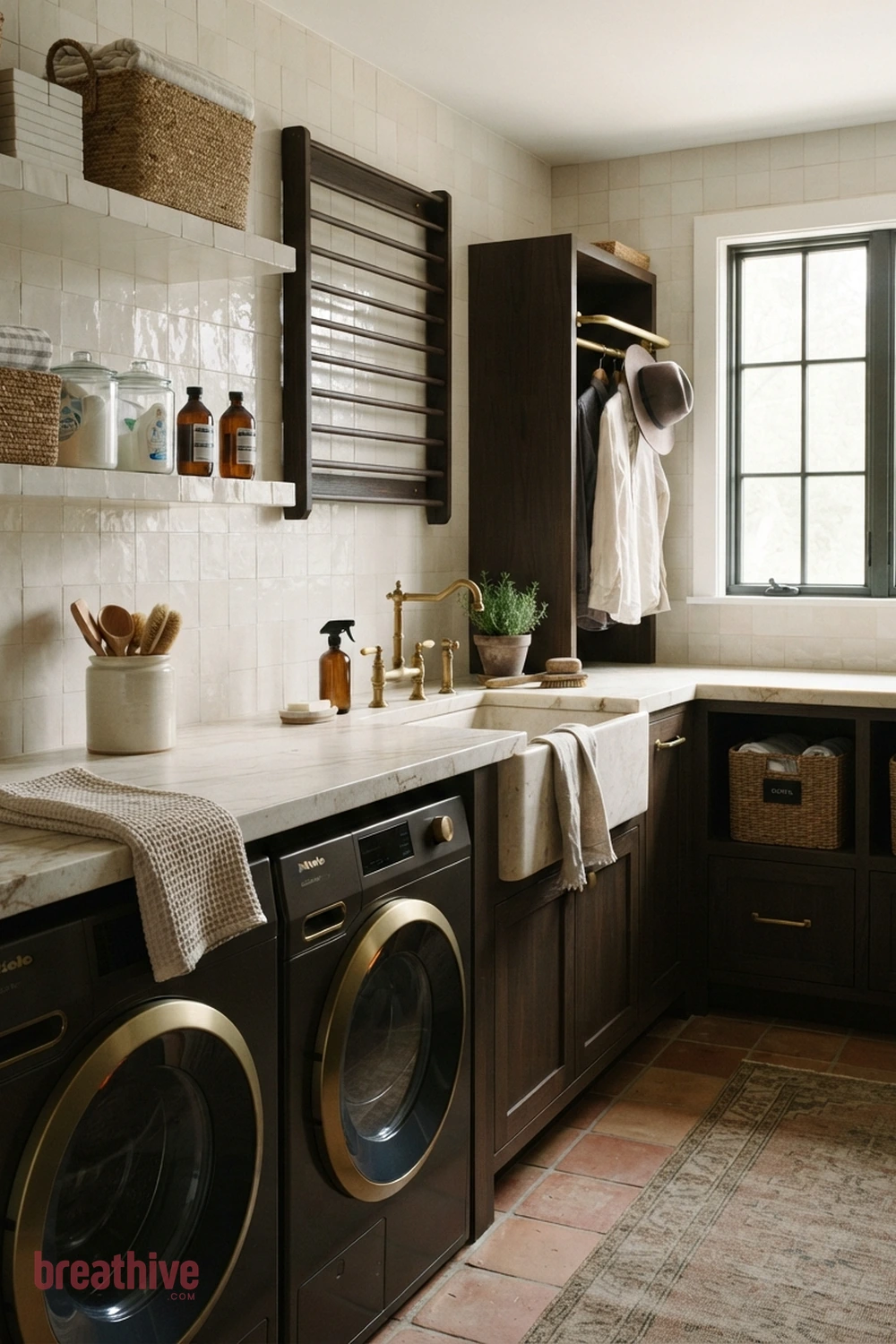 Choose Durable Countertops for Wet Tasks in a luxury laundry room
