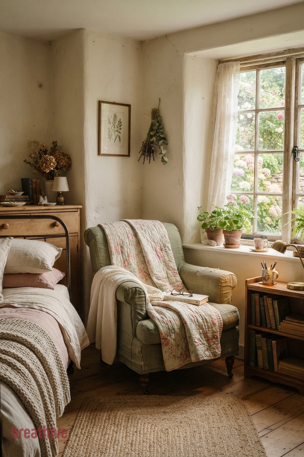 Create a Soft Reading Corner in a cottagecore bedroom