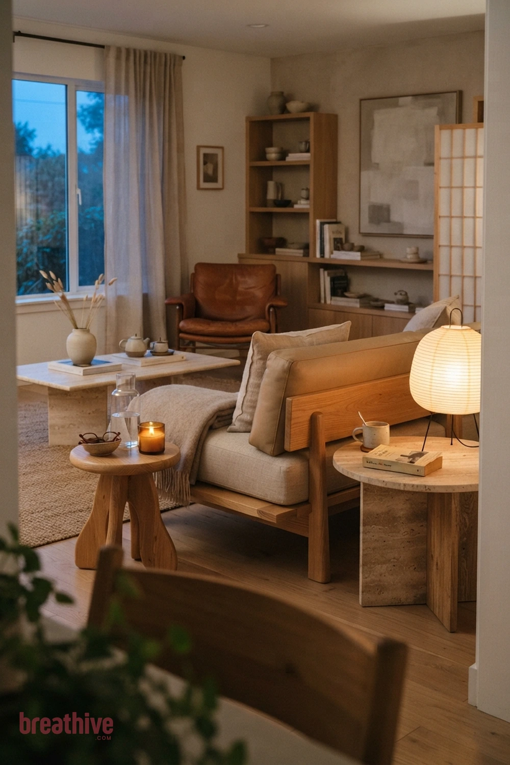 Add Side Tables Where They Are Actually Needed in a japandi living room
