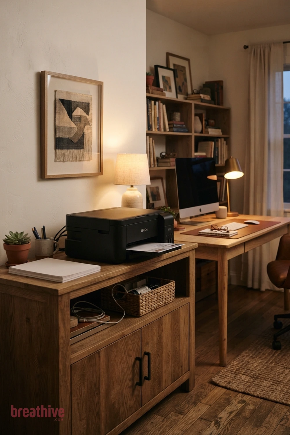 Place the Printer in a Reachable but Quiet Spot in a thoughtful home office