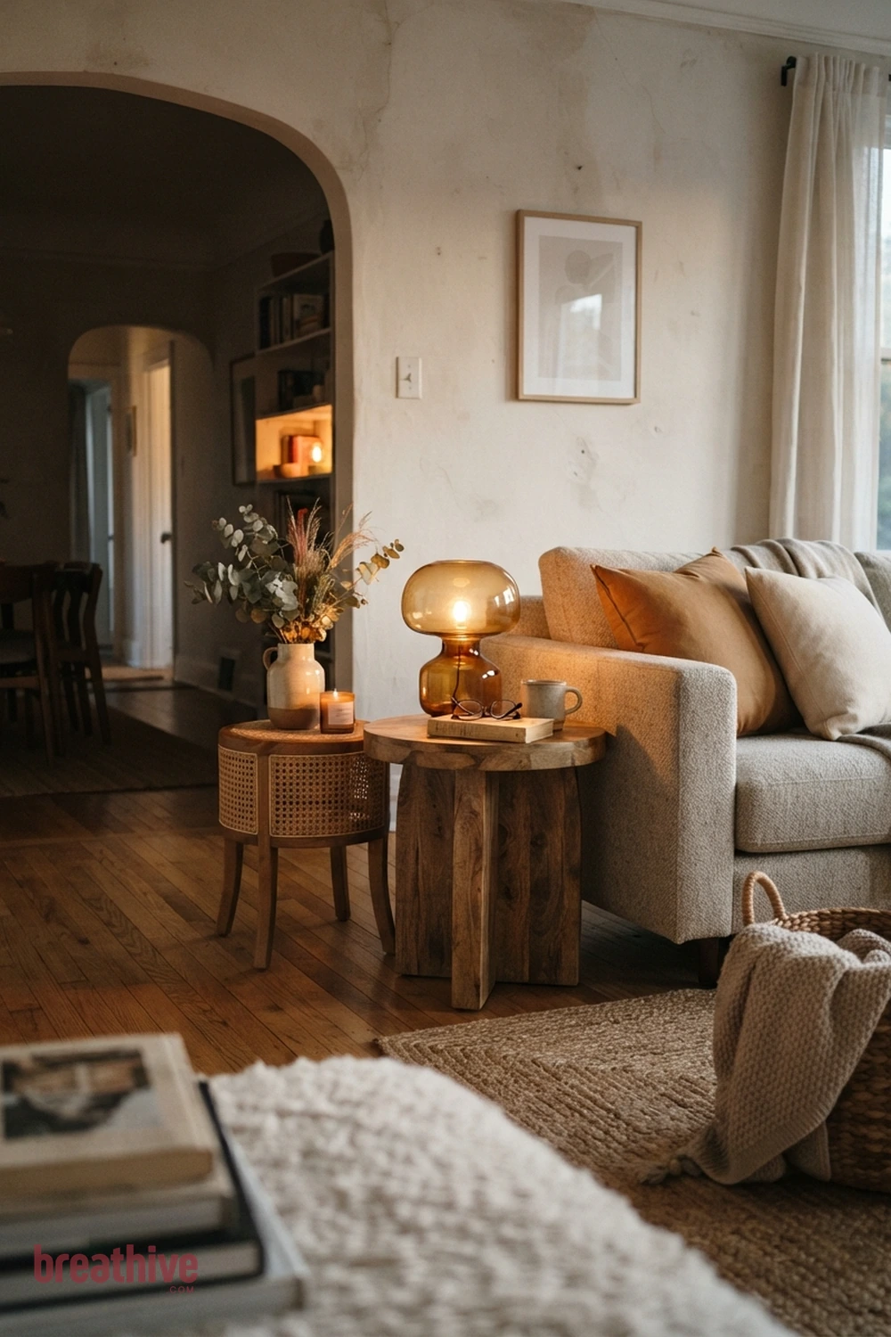 Add Side Tables Where They Are Actually Needed in a cozy home decor