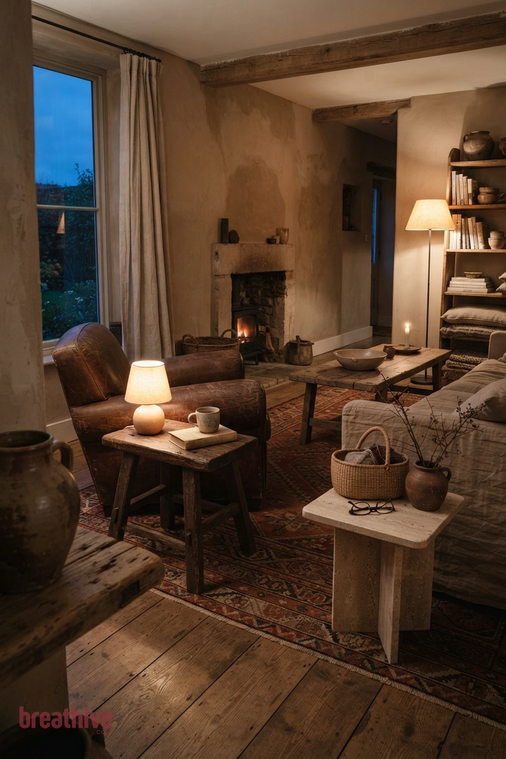 Add Side Tables Where They Are Actually Needed in a wabi-sabi living room