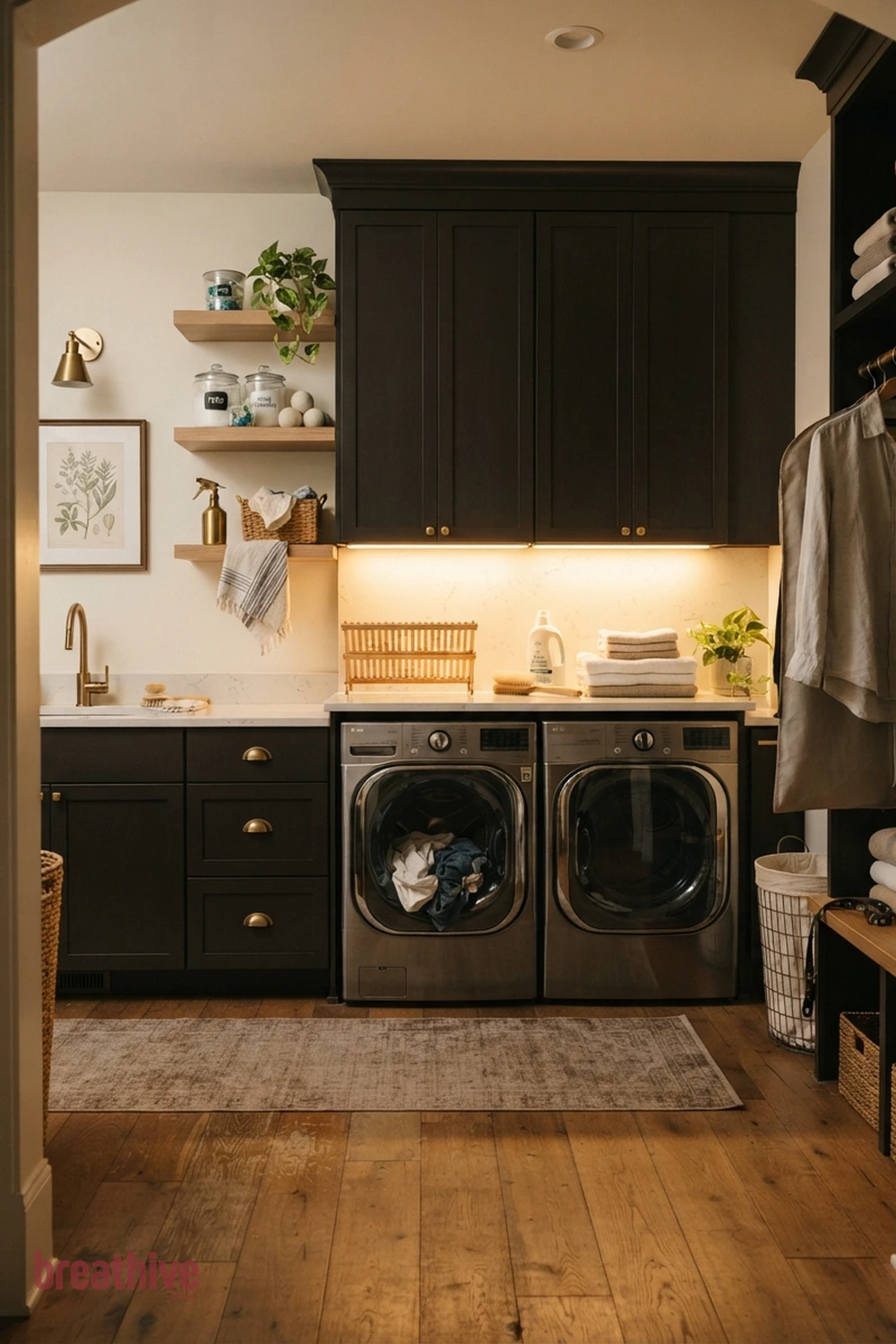 Install Task Lighting Under Upper Cabinets in a luxury laundry room