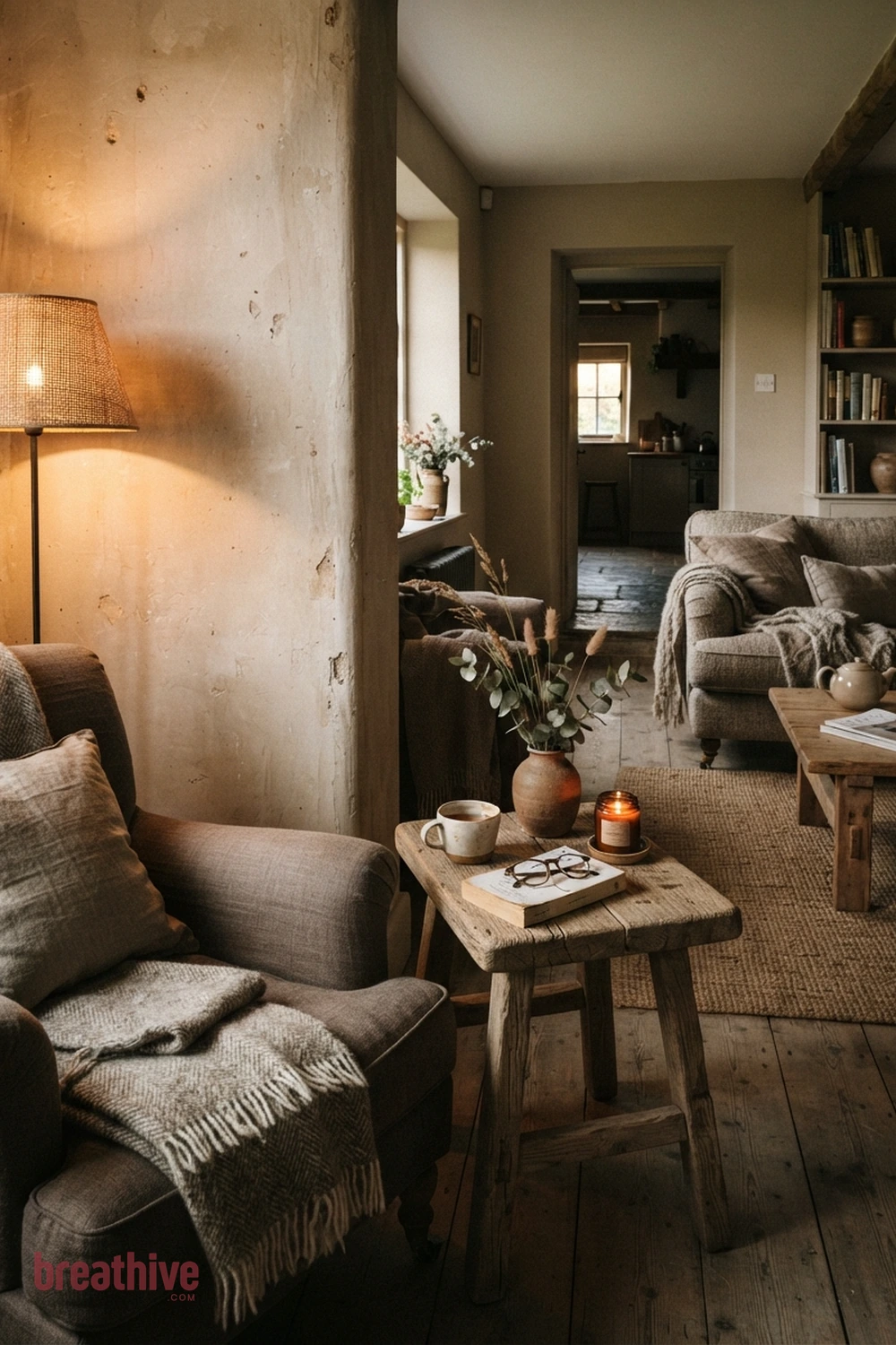 Add Side Tables Where They Are Actually Needed in a wabi-sabi home decor