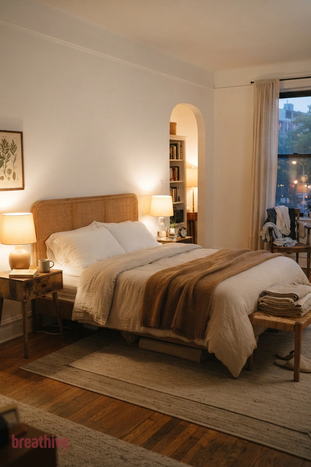 Mix Matte and Softly Reflective Surfaces in a cozy bedroom