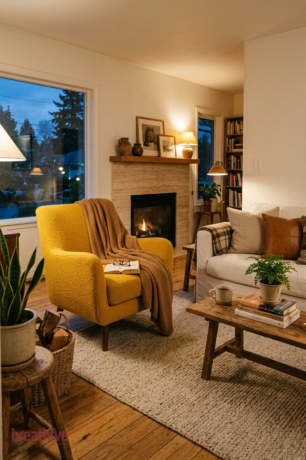 Let One Chair Introduce Color in a cozy living room