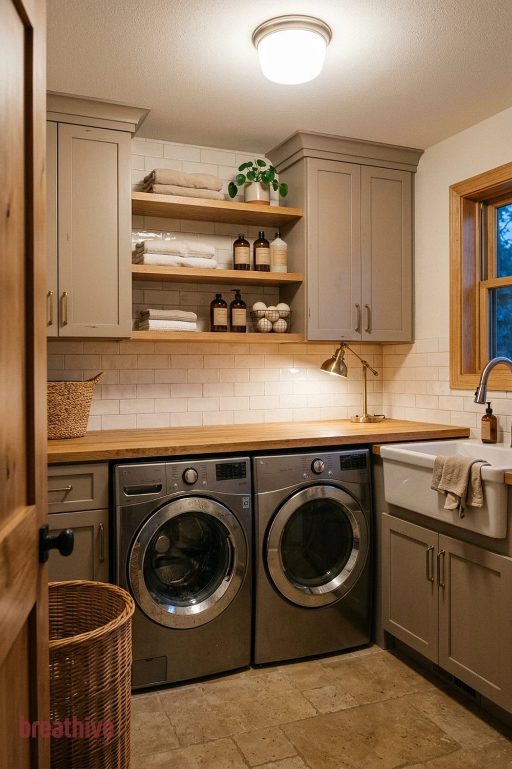 Choose Cabinet Colors That Hide Scuffs in a thoughtful laundry room