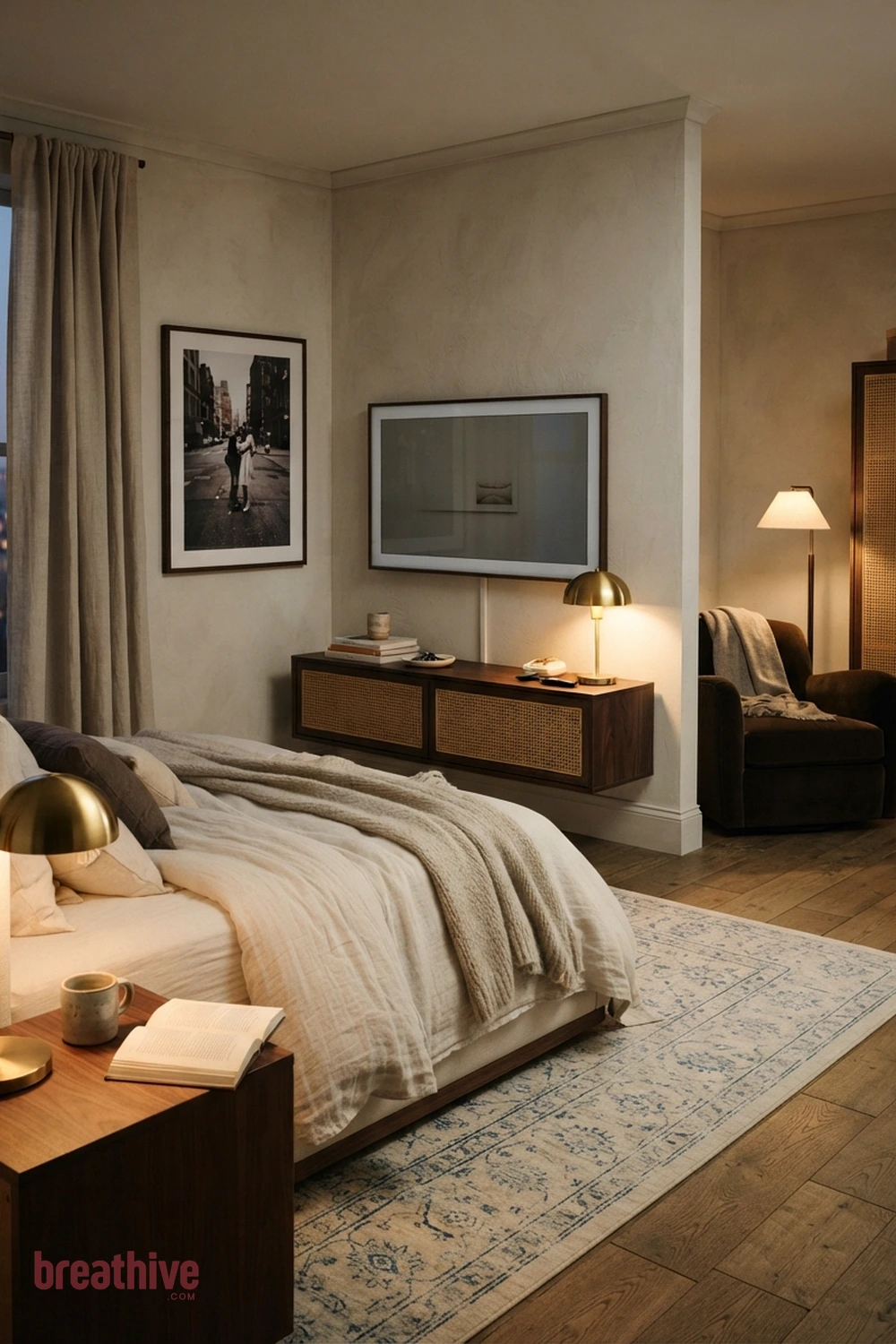 A Quietly Integrated Television in a luxury bedroom