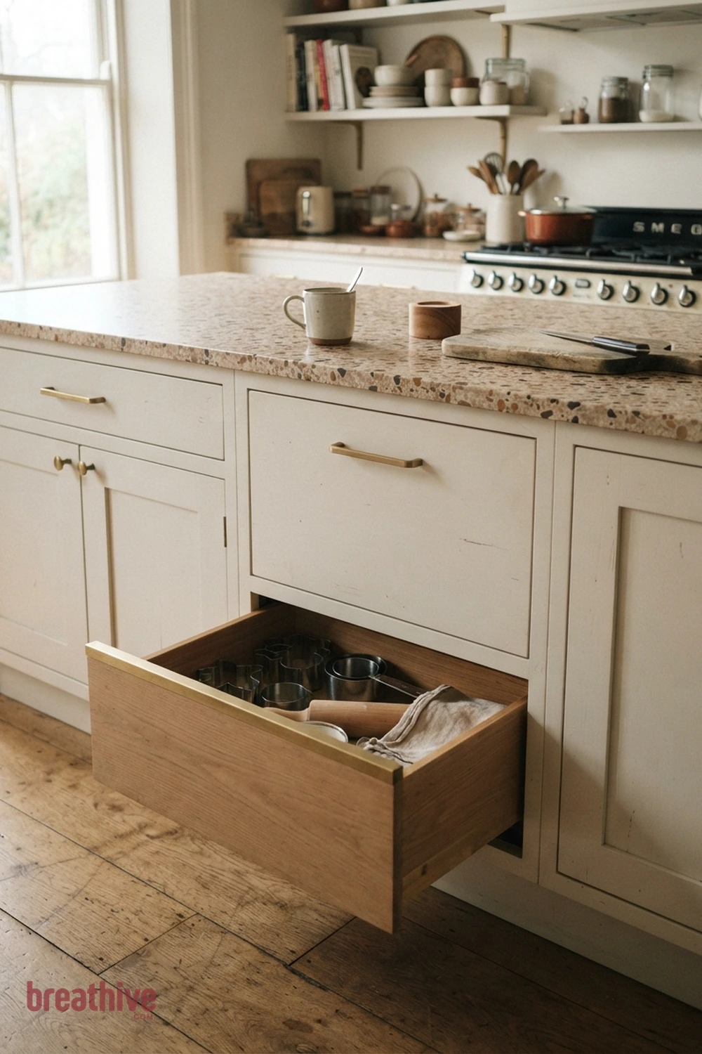 Use Toe-Kick Drawers for Rarely Used Items in a thoughtful kitchen