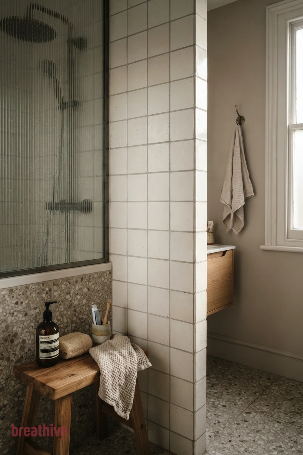 Keep Grout Lines Simple in a Small Room in a thoughtful bathroom