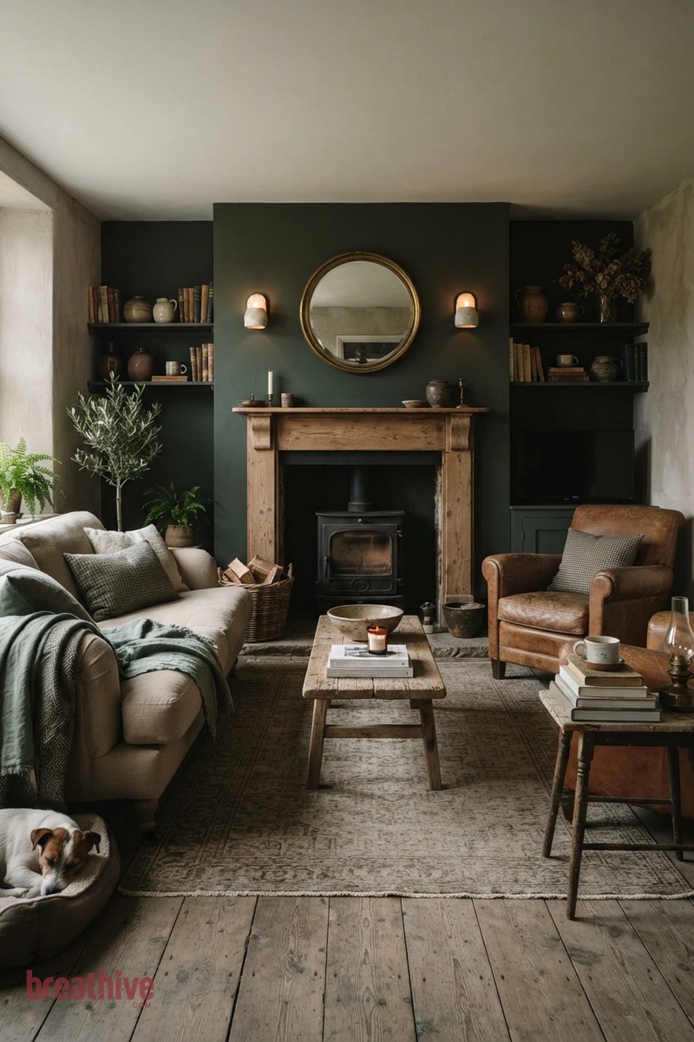 Create Depth With a Darker Far Wall in a farmhouse living room