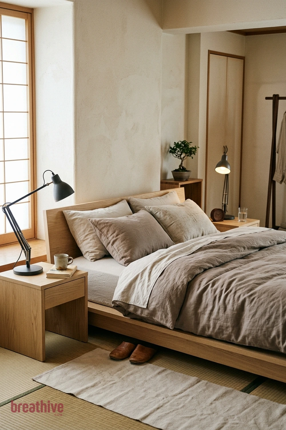 Create Symmetry Without Making the Room Rigid in a japanese bedroom