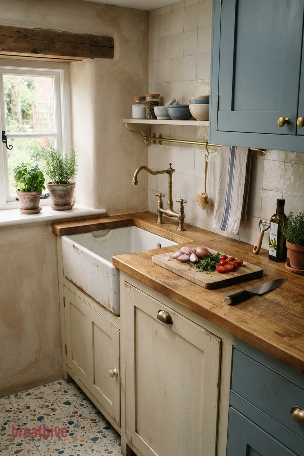 Keep the Sink and Prep Area Closely Connected in a cottage kitchen