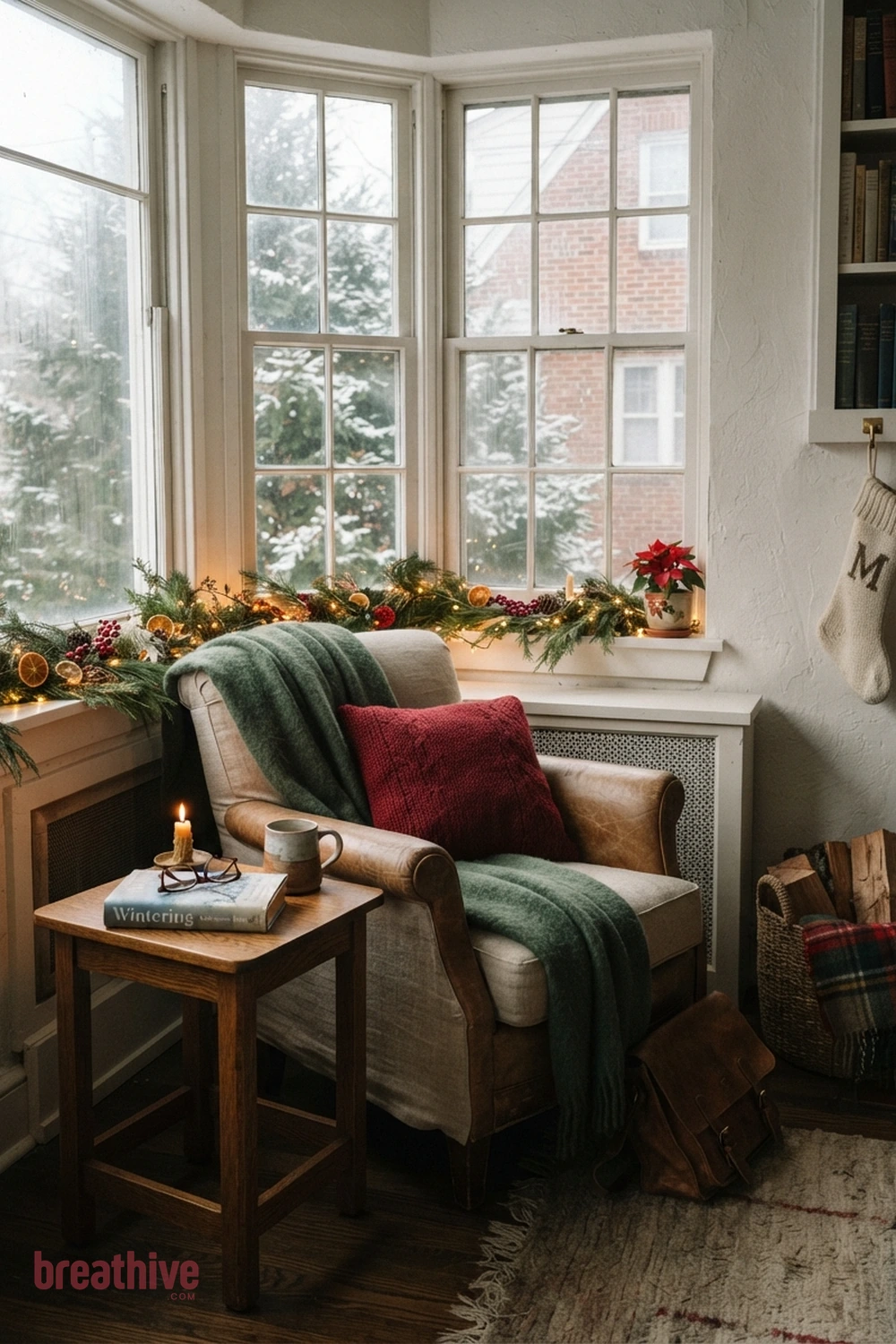 Create a Window-Side Reading Seat in a christmas living room